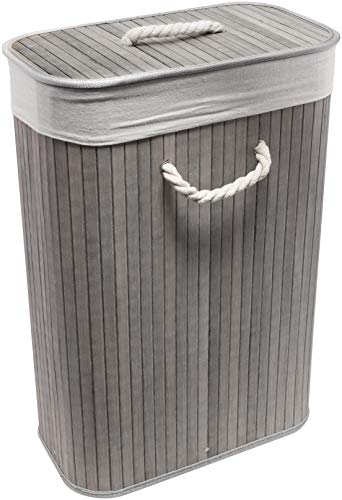 Euroshowers Wäschekorb, Faltbare Wäschetruhe rechteckig, 75 L Volumen, H x B x T: ca. 60 x 40 x 22 cm, (Grau)