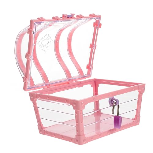 ULDIGI Schatztruhe Schatzkiste Für Kleine Mädchen Spielzeug Für Mädchen Truhe Mit Schloss Piratenspiele Schmuckstück Als Andenken Mädchen Vintage-spielzeug Rosa Plastik