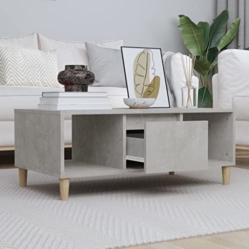 BUKSCYJS Wohnzimmertisch Klein,Truhentisch Couchtischcouchtisch Betongrau 90x50x36,5 cm Holzwerkstoffgeeignet FüR Wohnzimmer, Neben Dem Sofa, Arbeitszimmer, Konferenzraum