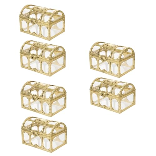 BESTonZON 6 Stk Piratenschatztruhe Taucher Münzen Klar Schmuckkästchen Schmuckstück Piratenspielzeug Wontagr Koketter Schmuck Schatzkiste Spielzeug Transparent Mini-schatztruhe