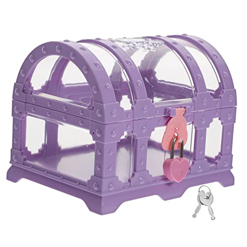 Yardenfun Kasten Schatztruhe Schmuck Organisieren Behälter Truhe Schatzkiste Tischdekoration Kinderspielzeug Für Mädchen Fensterklappe Zelt Plastik Violett Zubehör Kleinkind