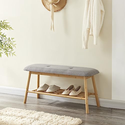 [en.casa] Schuhbank Römnitz für bis zu 3 Paar Schuhe Schuhaufbewahrung mit Polsterung Schuhregal 45 x 90 x 30 cm