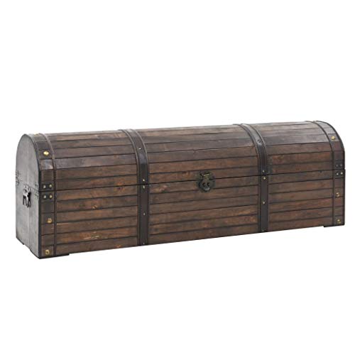 Festnight Holz Aufbewahrungstruhe aus Massivholz Truhen Aufbewahrungskiste Holztruhe Vintage-Stil 120 x 30 x 40 cm