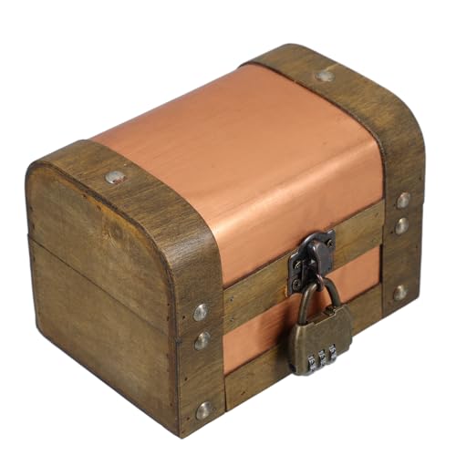 Generisch Retro- aus Holz schmuckkästen schmuckkästchen vintage dekoration film zubehör aufbewahrungskorb abschließbare Truhe Passwort-Organizer