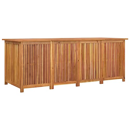 vidaXL Gartenbox, Auflagenbox mit Stauraum, Kissenbox mit Wasserfestem Beutel, Aufbewahrungsbox Gartentruhe Holztruhe, Massivholz Akazie
