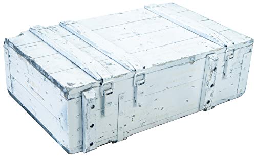 Kistenkolli Altes Land Transportkiste Munitionskiste Weiss lackiert PTM Couchtisch Wohnzimmertisch Minibar Holztruhe Holzkiste Schatztruhe