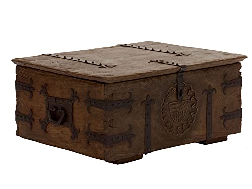 Woodkings® Couchtisch Aladin 92x70cm massiv Holz Sofatisch Wohnzimmer Holztruhe mit Deckel Echtholz rustikal mit Stauraum Landhaus Möbel Truhentisch