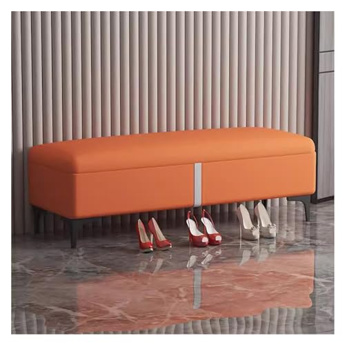 Extra große Ledertruhe mit Hebebügel, stilvolle Ottomanbank, rechteckige Möbel für Schlafzimmer und Wohnzimmer, reichlich Stauraum