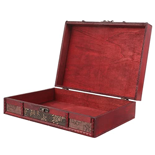 Ciieeo Aufbewahrungsbox Mit Schloss Abschließbarer Aufbewahrungskoffer Dekorative Aufbewahrungsboxen Abschließbare Truhe Aufbewahrungskoffer Mit Schloss Holzkisten Mit Deckel