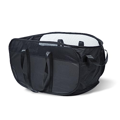 65L Wäschesammler mit 4-Griffen, Wäschekorb Klappbar Pop-up,Große Kapazität Mesh Wäschebox, Faltbarer Wäschekörbe | Wäschetruhe | Waschenkorbe | Waschesammelbox | Wäsche korb (Schwarz)