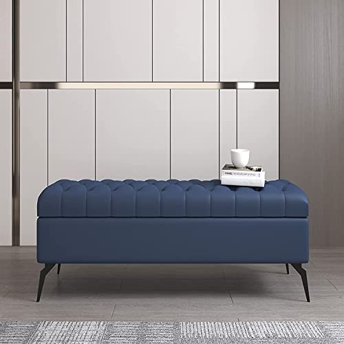 Ottomane mit Stauraum, Polsterbank, Ledertruhe, Massivholz-Ende des Bettes, Design für moderne Schlafzimmer