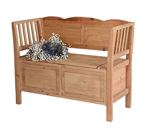 Unbekannt Truhenbank „Villa NOABELLE“ – Shabby Chic Landhausbank (80×103×42 cm) mit aufklappbarer Truhe & nostalgischen Gebrauchsspuren mxa048 Palazzo Exklusiv