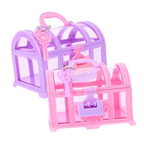 KOMBIUDA 2 Stück Box Kinder Schatztruhe Spielzeug Schatztruhe Kunststoffboxen Für Partygeschenke Piratenschatztruhe Dekoboxen Schatztruhe Mit Schloss Schmucktruhe Abschließbare Truhe