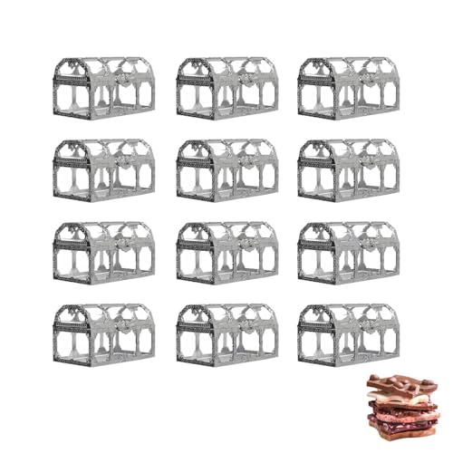 Transparente Schatztruhe – 12 Geschenkboxen für Hochzeiten, Schatzkiste für Kinder | -Truhe-Geschenkbox, durchsichtige Aufbewahrungsboxen für Süßigkeitengläser, Jubiläumsfeier, Geburtstag, Valen