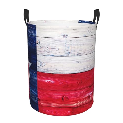 Laundry Hamper Amen Flagge Staat Texas Vintage Holz Elegante Wäschebox Stabilem Wäschetruhe Für Spielzeug Bad Kleidung 40X50Cm