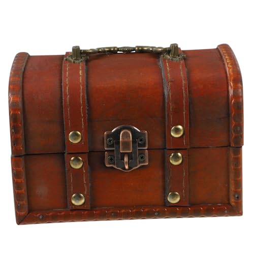 OFFSCH Box Vintage Holzkiste Mit Schloss Schmucktruhe Schmucktruhe Antike Truhe Retro Schmucketui Ring Ohrringe Truhe Aufbewahrungstruhe Schatztruhe Aus Holz Truhe Aus Holz
