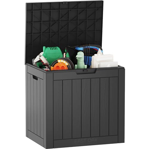 EAST OAK Auflagenbox Wasserdicht Gartenbox/Kissenbox Outdoor 117 Liter, Aufbewahrungsboxen für Garten, Balkon, Terrasse, Pool, Spielzeug Storage, Gartentruhe, Wetterfest, UV-Schutz, 58×43×53CM
