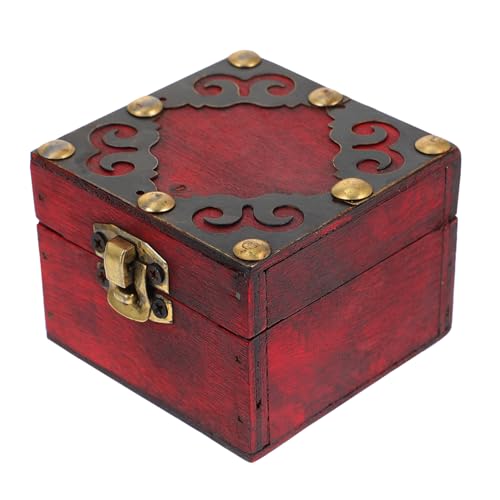 PRETYZOOM 1 Stück Karton Holzkasten klein Verpackung Mini-Schatztruhe Schmuckstück Geld storage boxes aufbwahrungs-box sweets box Mini-Holzkiste Mini-Schmuckkästchen Verbundplatte Colorful