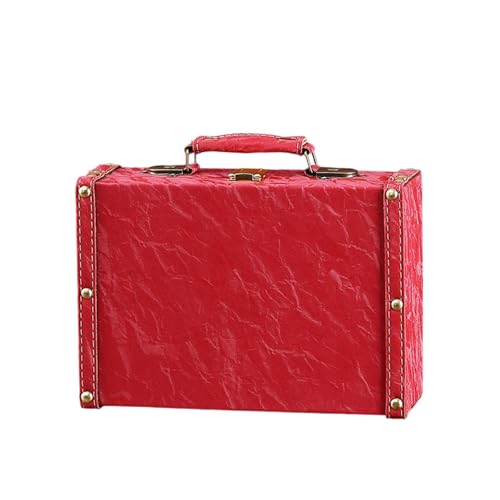 JDNH Praktische, altmodische europäische stabile Ledertruhe, stilvolle Aufbewahrungslösung für Reisende und Modeliebhaber, Reise-Aufbewahrungsbox