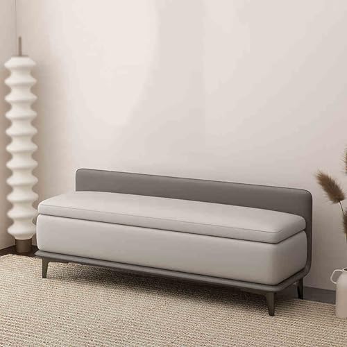 Sitzbank Mit Stauraum, Polsterbank Mit Aufbewahrungs Box, Truhe Mit Deckel, Stauschrank, Bettbank Schuhbank Mit Sitzfläche, Sitzbox Für Schlafzimmer Wohnzimmer Flur Eingang(Dark gray+light gray,100x40