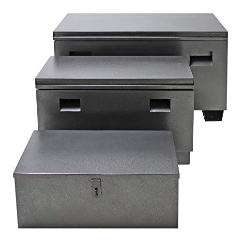 Metallkiste Werkzeugkiste Werkzeugbox Aufbewahrung Metall Kiste Box Outdoor Metall Kiste mit Deckel abschließbar Set 3-tlg.