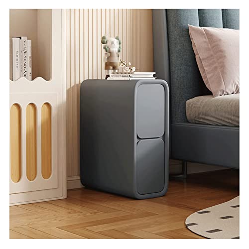Nachttisch, schmaler Nachttisch mit Schubladen, Mikrofaser-Leder, Nachttisch, minimalistisch, schmal, Sofa, Beistelltisch für kleine Räume, Schlafzimmermöbel, Aufbewahrungsschrank, Truhe