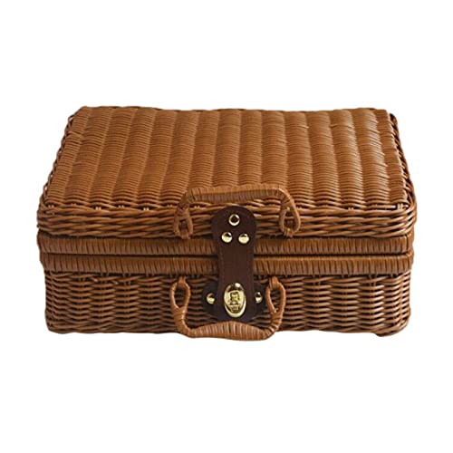 Yzdysg Korbkoffer Staubdichter Tragbarer Rattan Gewebter Tragbarer Kleinigkeiten Koffer Rattan Gewebter Koffer Für Die Reise