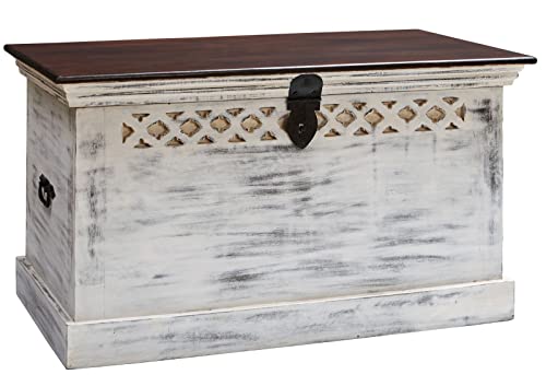 MASSIVMOEBEL24.DE Kolonialstil Akazie Massivmöbel Holz massiv Truhe Mango massiv Kolonial Massivholz Möbel Castle-Antike #255