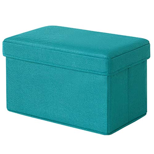AZICYN Aufbewahrung Ottomane Box Aufbewahrungsbox mit Deckel Graue Leinen Ottomane Aufbewahrung mit Tablett Truhe Faltbare Lange Bank Couchtisch, Stütze 150 kg, 50 * 30 * 30 cm (Color : G