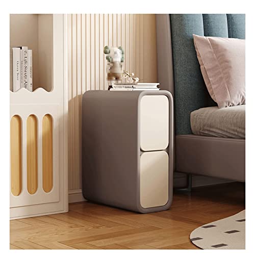 Nachttisch, schmaler Nachttisch mit Schubladen, Mikrofaser-Leder, Nachttisch, minimalistisch, schmal, Sofa, Beistelltisch für kleine Räume, Schlafzimmermöbel, Aufbewahrungsschrank, Truhe