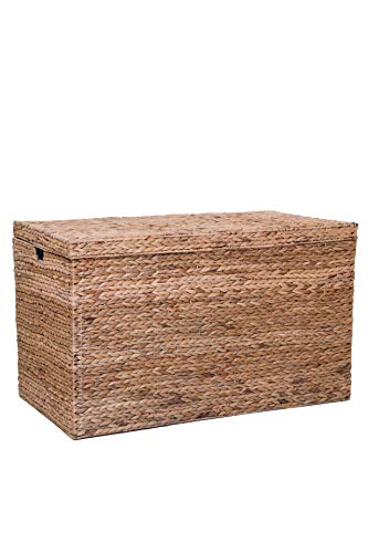 VIVANNO Wäschetruhe Wäschekorb große Truhe Wasserhyazinthe natur BIG XL - 60 x 100 x 55 cm