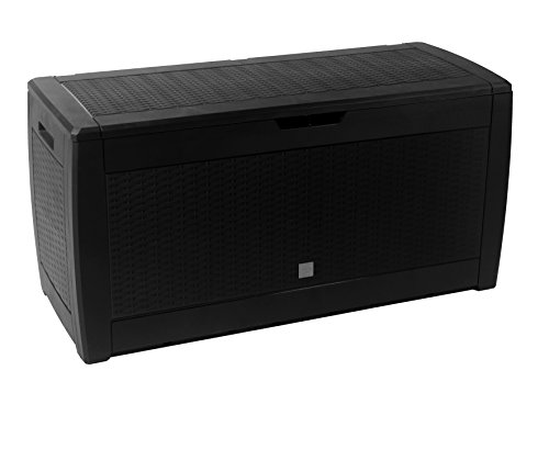 XXL Box mit 310 Liter Volumen und viel Platz für Ihre Stuhlauflagen, Kissen oder andere Gegenstände. In tollem Rattan-Design. Abwaschbar und einfach im Aufbau