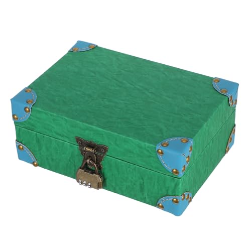 ABOOFAN Kasten Retro- Aus Holz Vintage-koffer Schatzkiste Groß Schatztruhe Für Abschließbare Truhe Andenkentruhe Kleine Schatztruhe Truhe Aus Holz Legierung Green