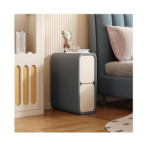 Nachttisch, schmaler Nachttisch mit Schubladen, Mikrofaser-Leder, Nachttisch, minimalistisch, schmal, Sofa, Beistelltisch für kleine Räume, Schlafzimmermöbel, Aufbewahrungsschrank, Truhe