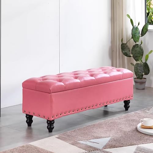 Rechteckige Aufbewahrung, wendbare Ledertruhe für Schlafzimmer, Fußbettbank, Mehrzweck-Nizer, 80 x 40 x 45 cm