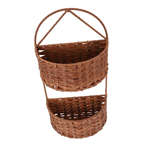 BUGUUYO doppelter Ablagekorb lagercontainer wandmontierte Pflanzgefäße geflochtene Wandkörbe blumenübertopf hängender Aufbewahrungskorb hängender Korb für Kleinigkeiten