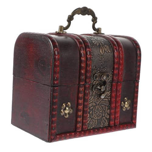 Cabilock Vintage Schmucketui Schatz Schmuckkiste Schmuck-organizer Foto-requisite Für Schmuck Vintage Schmuckhalter Piratenschatztruhe Hölzerne Truhe Holz