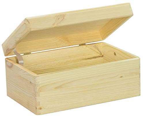 LAUBLUST Große Holzkiste mit Deckel   30x20x14cm, Natur, FSC® | Allzweck Kiste aus Holz   Aufbewahrungskiste | Geschenk Verpackung | Deko Kasten zum Basteln | Spielzeug Truhe | Erinnerungsbox