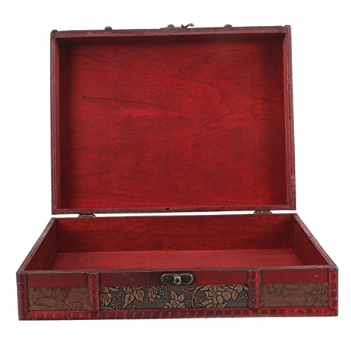 CORHAD Mit Schloss Abschließbare Truhe Stauraum Mit Schloss Piraten-schatztruhe Schmuckstück Brust Andenken Schatzkiste Mit Schloss Kosmetikkoffer Hölzern