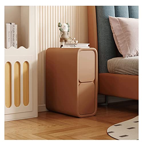 Nachttisch, schmaler Nachttisch mit Schubladen, Mikrofaser-Leder, Nachttisch, minimalistisch, schmal, Sofa, Beistelltisch für kleine Räume, Schlafzimmermöbel, Aufbewahrungsschrank, Truhe