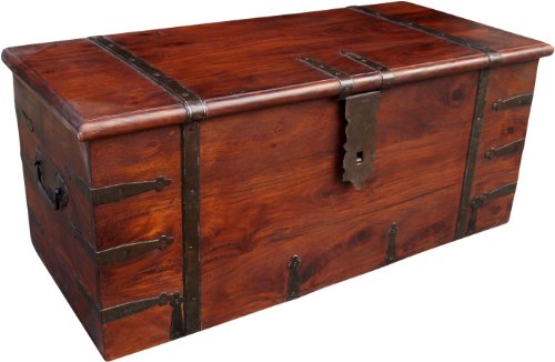 GURU SHOP Kolonialstil Truhe R251, Akazienholz, Größe: Klein (36x80x36 Cm), Truhen, Kisten, Koffer
