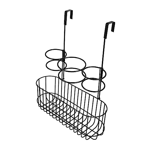 OFFSCH 1Stk Fönständer bücherstützen bücherregal kleidschrank platzsparende garderobe Wandregale zur Aufbewahrung Drahthalter für Kabel kreatives Hängeregal wandregal Eisen Black