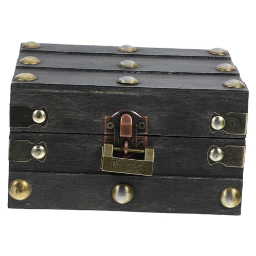 VOSAREA Retro Piraten Schatztruhe Schmuckaufbewahrungsboxen Piraten Schatztruhe Schmucktruhe Aus Holz Schatztruhe Aus Holz Truhe Aus Holz Aufbewahrungstruhe Aus Holz Vintage