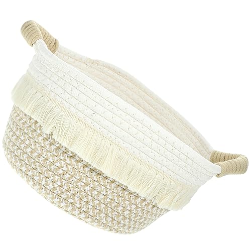 Cabilock Gewobener Korb Aufbewahrungskörbe Aus Seil Mülleimer Für Babyzimmer Aufbewahrungskorb Für Geflochtene Aufbewahrungskörbe Geflochtene Korbbehälter Baumwollseil Einfach Snacks