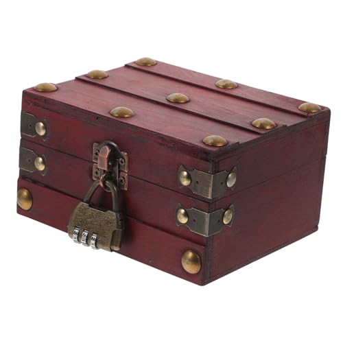 Hohopeti Dekorative Truhe Aus Holz Mit Schloss Vintage Schatzkiste Für Schmuckaufbewahrung Ideal Geldgeschenk Box Für Hochzeiten Mit Praktischem Schiebedeckel