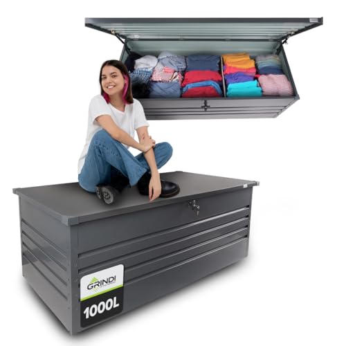 Grindi   Metall       1000l   185x82x75   Orto III   Aufbewahrungsbox Deckel   Outdoor   Sitzbank Stauraum   Gartenhaus   Geräteschuppen   Truhe Deckel