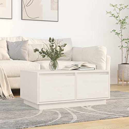 BUKSCYJS Truhentisch Couchtisch,Modern Sofa Tischcouchtisch Weiß 80x50x35 cm Massivholz Kiefergeeignet FüR Wohnzimmer, Neben Dem Sofa, Arbeitszimmer, Konferenzraum