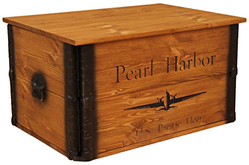 Uncle Joe´s Holzkiste Truhe Couchtisch Beistelltisch Vintage Shabby chic Landhaus Massivholz nussbaum