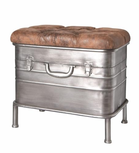 HAKU Möbel Bank Vintage, Metall, Kunstleder - Maße: B 51 cm x H 48 cm x T 34 cm, Style: Industrial