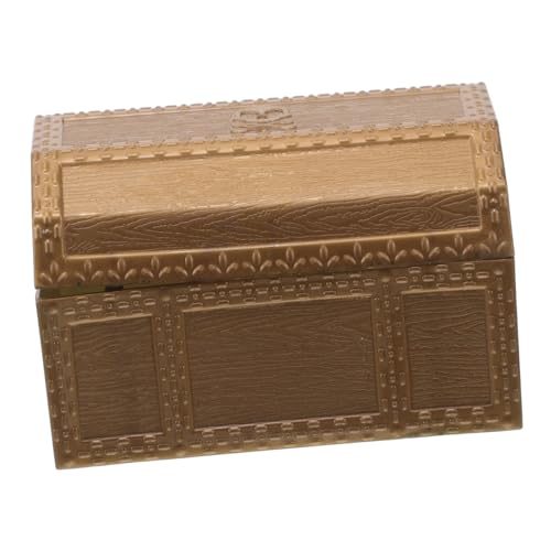 FELTECHELECTR Kasten Piratenschatztruhe Schatztruhe Für Kinder Mini-schatztruhe Schatzkiste Spielzeug Spielzeugkisten Für Kinder Spielzeugaufbewahrung Im Freien Schatztruhen Plastik Golden